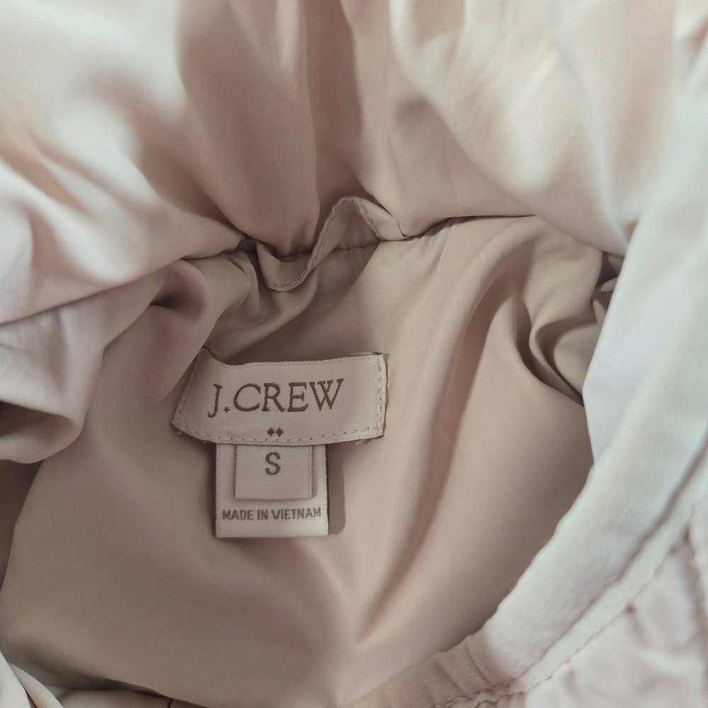 J.Crew Excursion Quilted Jacket Womens Small Tan Beige Gold Snap E2004 - Picture 4 of 8